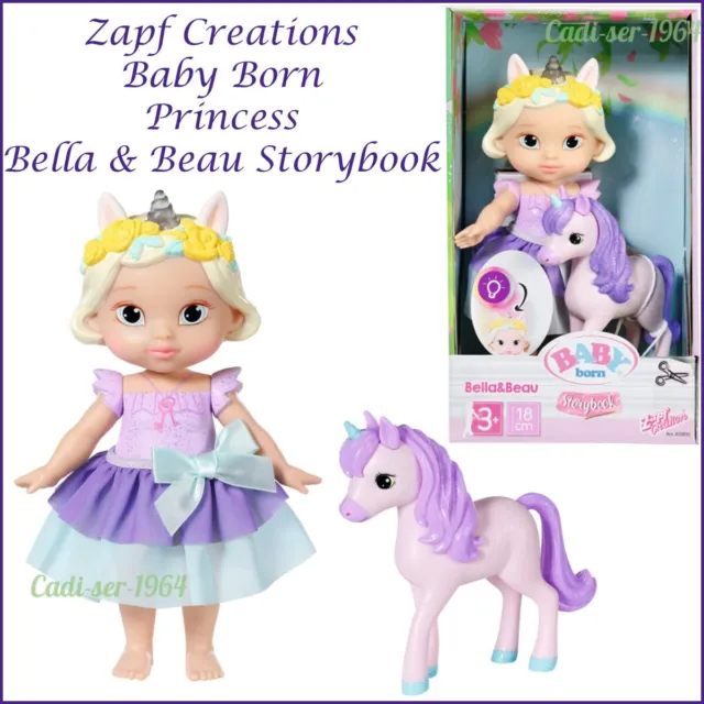 Zapf Creation Baby Born Princess Bella & Beau Storybook 18cm NEW Horn Lights Up