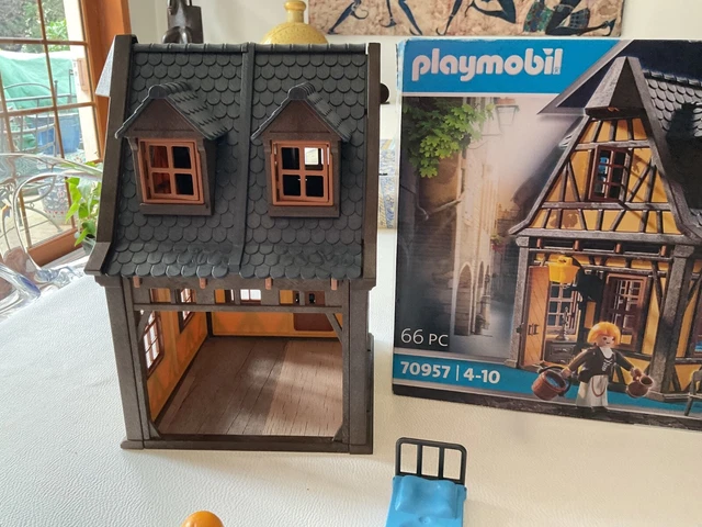 PLAYMOBIL PANNEAU AFFICHE Tour Médiévale Bâtiment Maison Médiévale Ref