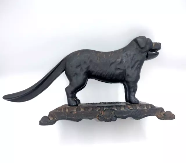 Vintage 1925 Original cast iron Figural Dog nut cracker "Grand Ole Opry" on base