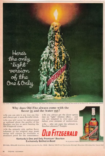 Old Fitzgerald Whiskey Bourbon Stitzel Weller Distillery Vtg Pop Art Print Ad