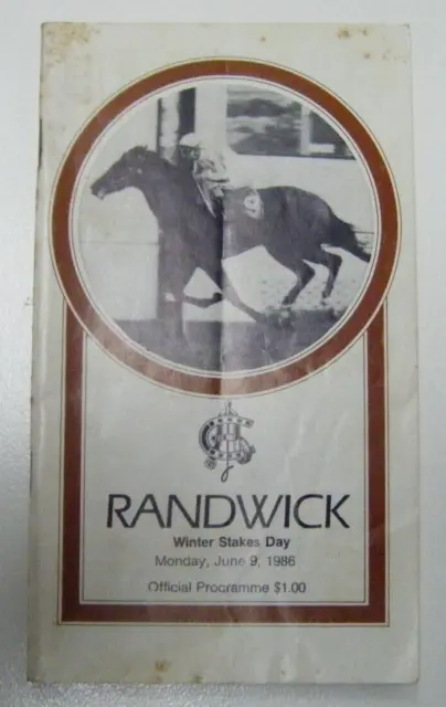 Vintage 1986 Randwick Winter Stakes Day Racing Programme Race Book