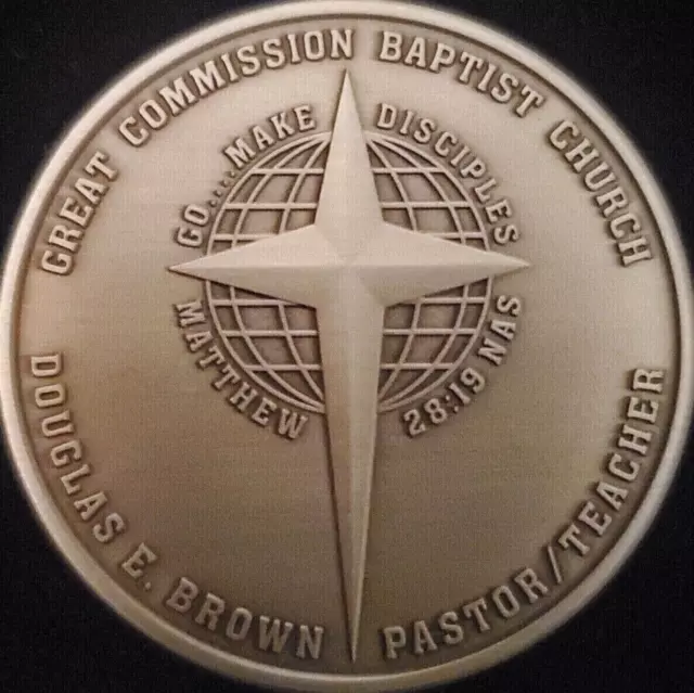 Moneda Medalla Desafío Conmemorativo Gran Comisión Iglesia Bautista GCBC 25 Años