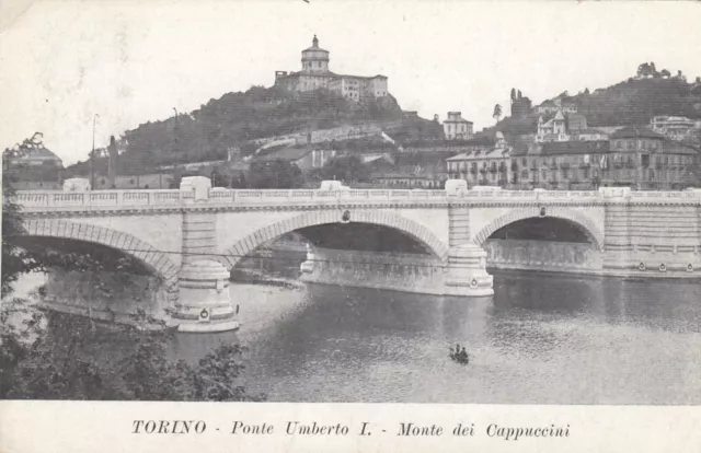 Cartolina *23 Torino Ponte Umberto I Monte Dei Cappuccini Storia Viaggiata 1910