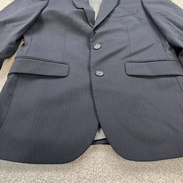Burton Herren Blazer Jacke blau 36 S einzelne Brust intelligent formelle Nadelstreifen Tasche 2