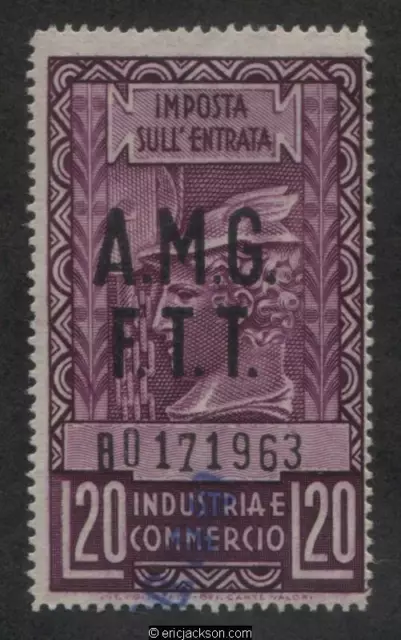 Trieste Industry & Commerce Revenue Stamp, FTT IC39 left stamp, used, F