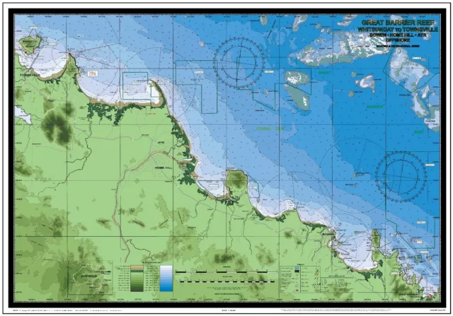 Boating, Fishing, Qld Marine Safety Chart - WHITSUNDAY to TOWNSVILLE + BONUS