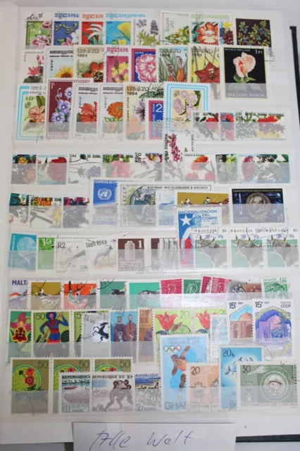 Briefmarken Lot alle Welt 5 Seiten