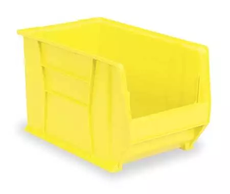 Akro-Mils 30281Yello Super Size Bin, Yellow, Plastic, 20 In L X 12 3/8 In W X 8
