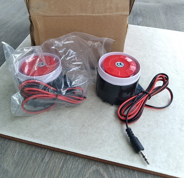 2 piece Set 120dB alarm Electronic Buzzer 9v 12V Tone Siren Horn security A12