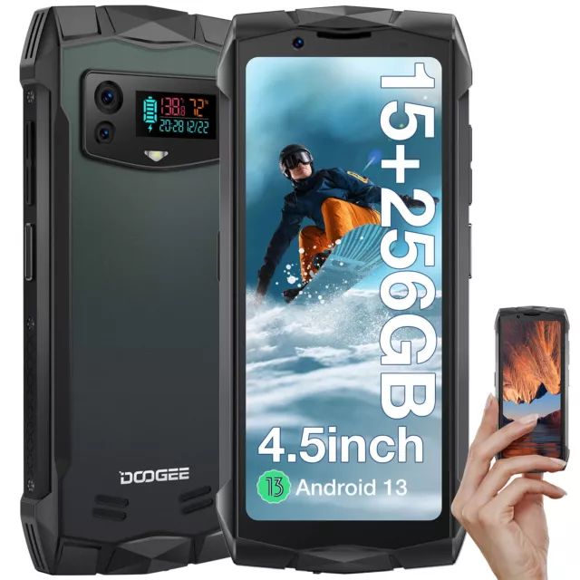 DOOGEE SMINI 4.5” Mini Rugged Smartphone 15GB+256GB Android 13 50MP Phone NFC