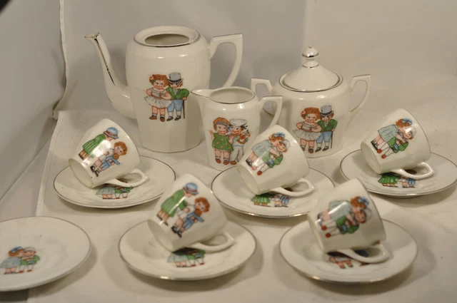 ANCIENNE DINETTE ENFANT JOUET JEUX POUPEE SERVICE A CAFE porcelaine