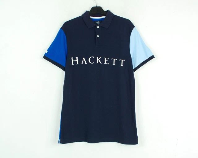 Chemise Homme Hackett London - Taille L, Bleu Uni, Coupe Slim, Coton - Occasion Très Bon état