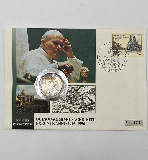 Vatikan Münzen Johannes Paul 2 Wert NUMISBRIEF , VATIKAN , 500 Lire, Papst Johannes Paul II., 1996, Silber