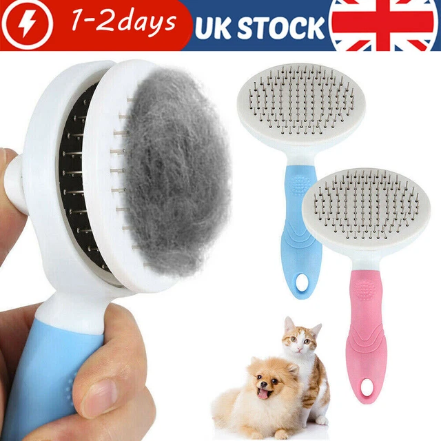 Pet Dog Cat Brush Massage Hair Comb Grooming Slicker Self Cleaning Slicker Brush