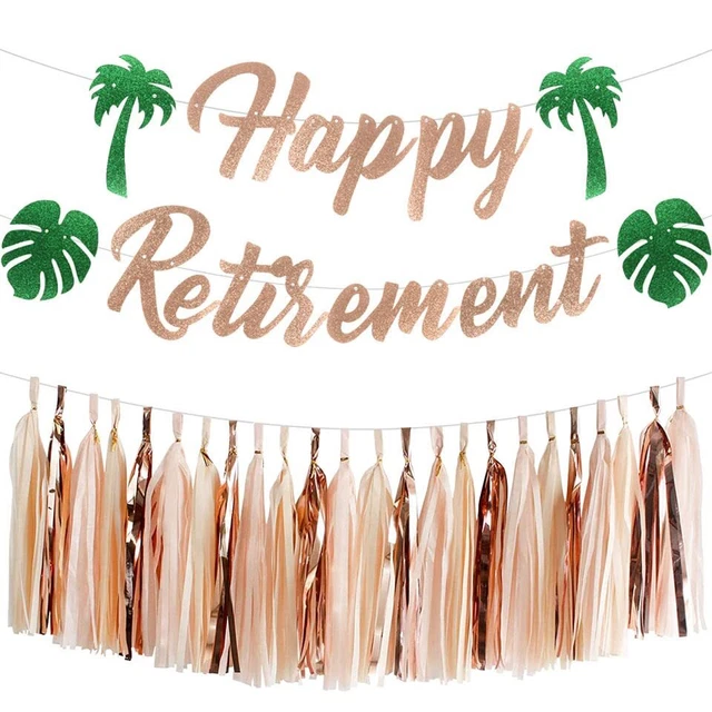 Happy Retirement Party Decorations for Summer Theme Garland Banner and Happy ...