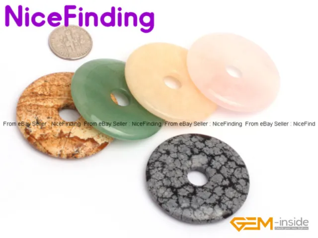40mm Round Donut Rings  Craft Jewelry Making Design Beads Gemstone 1 PCS DIY