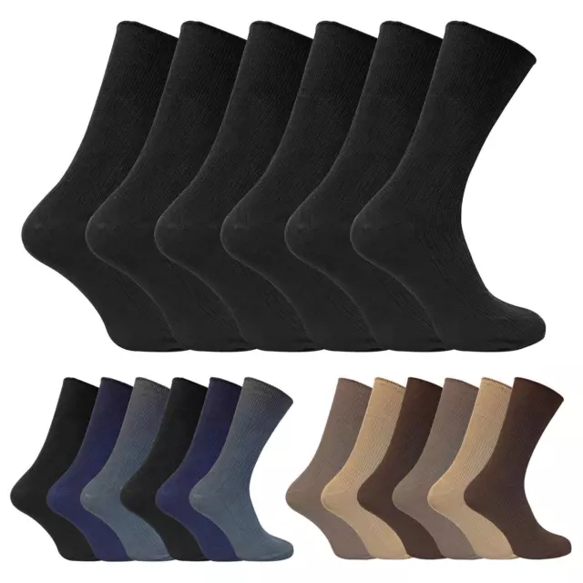 Sock Snob 12 Pair Multipack Mens 100% Cotton Diabetic Friendly Non Elastic Socks