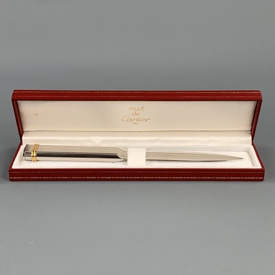 Cartier Vintage Cartier " Must De Métal Ton Argent Ouvre-Lettre 