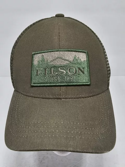 FILSON HAT ADULT Green Adjustable Trucker Logger Mesh Outdoor Cap Otter ...