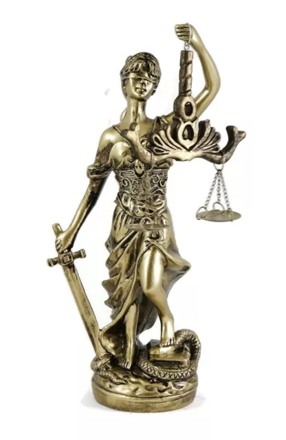 GREEK GODDESS THEMIS STATUE FIGURINE BLIND LADY JUSTICE LAWYER GIFT Bronze 8.5"