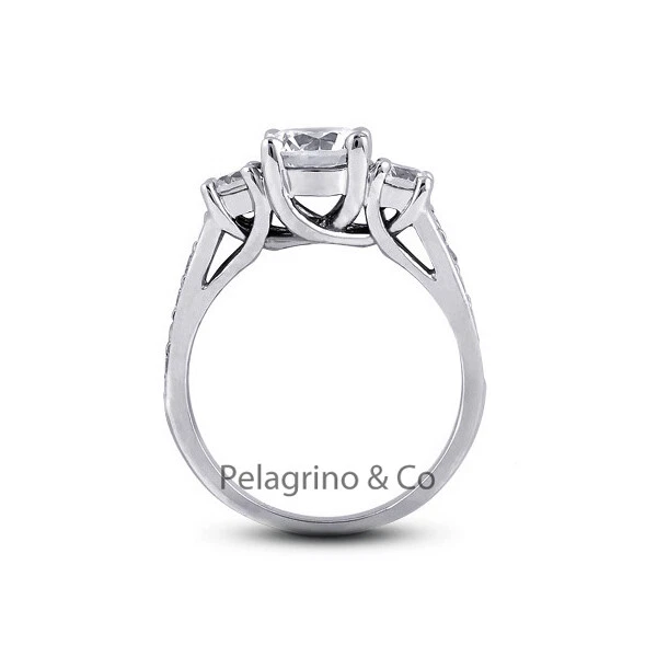 3.17ct F-SI2 Round Natural Certified Diamonds 14kw Gold Classic Engagement Ring