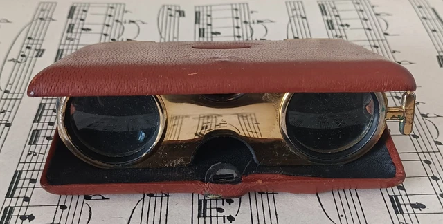 JUMELLES DE THÉÂTRE en Laiton doré Bronze manche en os EUR 40,00 - FR
