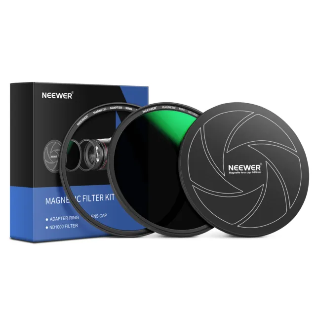 NEEWER 49mm 3-in-1 Magnetic ND Lens Filter 10-Stop Fixed Neutral Density ND1000