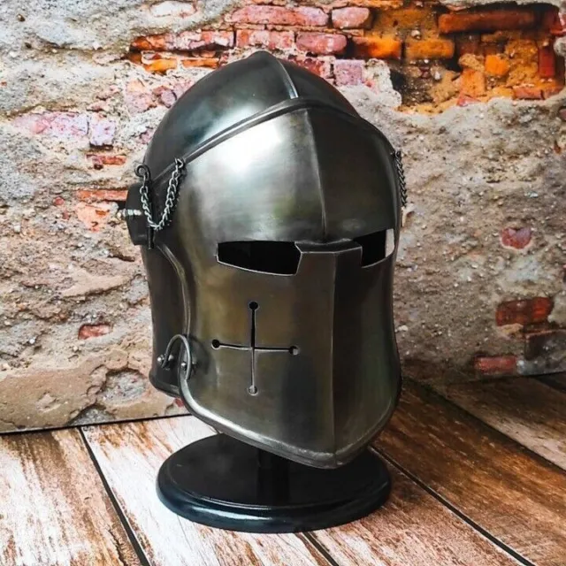 Medieval Barbute Helmet Roleplay Knight Wearable Helmet Steel Halloween