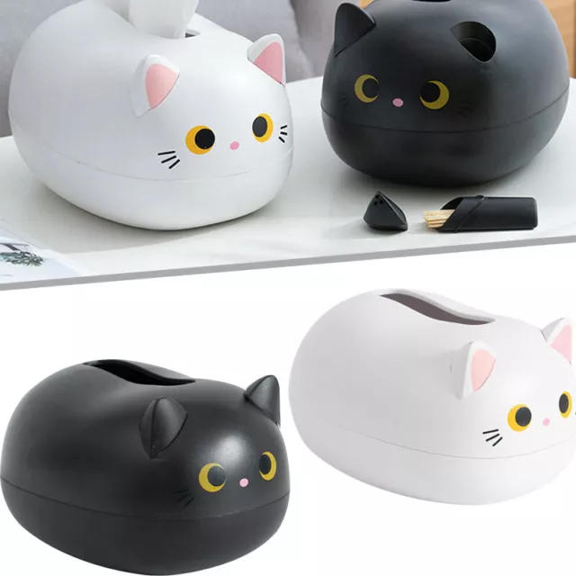 Cute Cat Tissue Box Desktop Paper Holder Kitchen Car Cartoon Napkin Case Storage