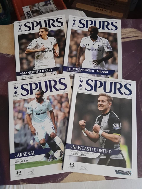 TOTTENHAM HOTSPUR 2012/2013 Home Football Programmes x 4 All Listed. £3