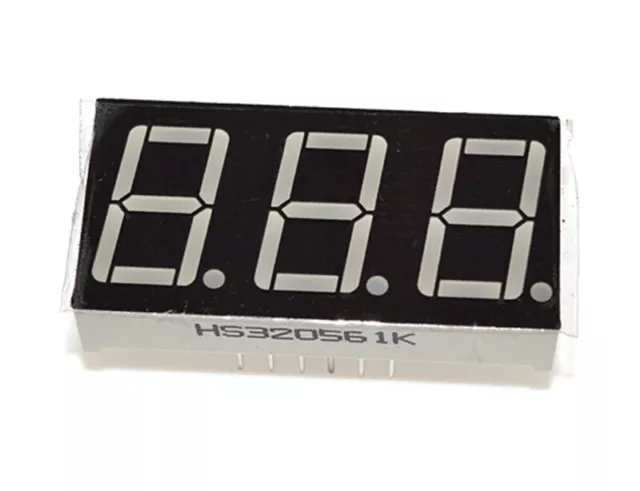 LED Display 7 Segment 0.56 inch 3 Digit Red Common Anode