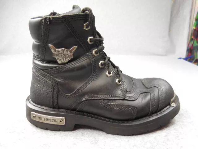 HARLEY DAVIDSON RIDING Combat Boots Mens 10 Black Leather Heavyweight ...