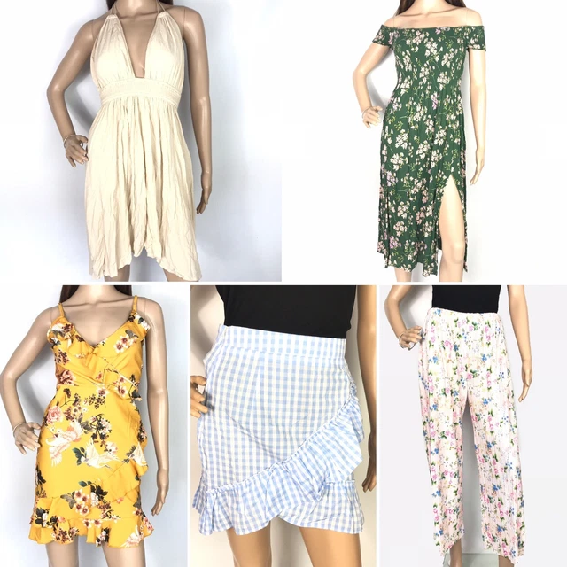 Size 8 Bundle Ladies Trousers Dresses Skirts Floral Pretty Summer Outfit 5 Items