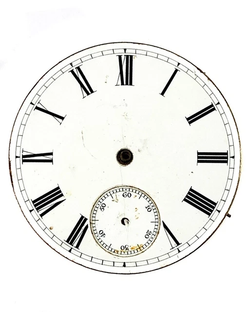 ANTIQUE AMERICAN POCKET WATCH MOVEMENT & ENAMEL DIAL A W W Co WALTHAM