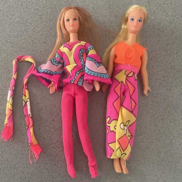 Mattel Rock Flowers Heather Doll Lot Topper Dawn Size 6.5” Dolls 1970