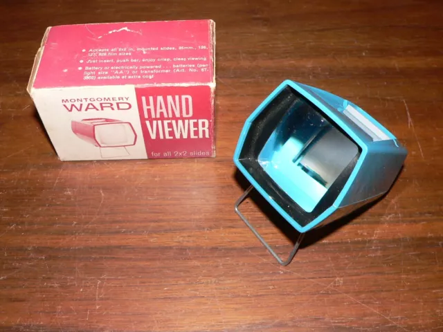 Vintage Montgomery Ward Hand Viewer 35mm Slide Viewer in Original Box (No Light)