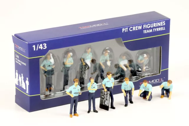 1:43 TSM PIT Crew Figurines Figuren SET Team Tyrrell blue 6 pcs. TSM12AC13