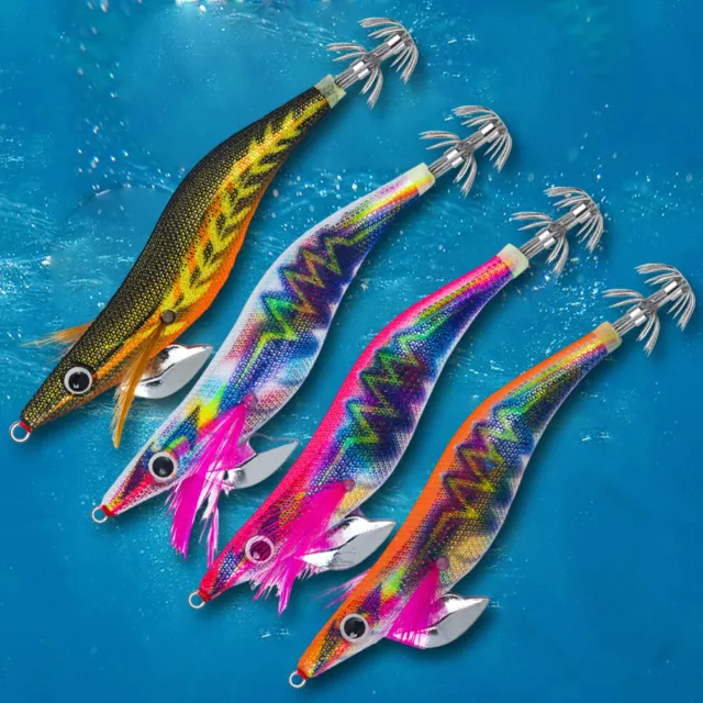 19g Fishing Squid Lure 130mm Glowing Prawn Hook 3D Eyes 3.5# Night Fishing Tools