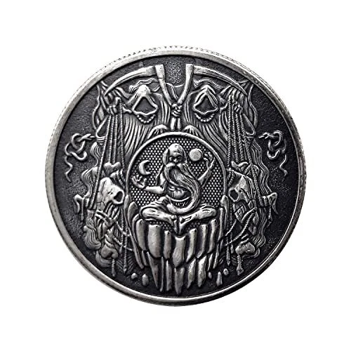 hawkspread Monk Meditation Sun Moon Grim Reaper Skull HOBO Nickel Antique