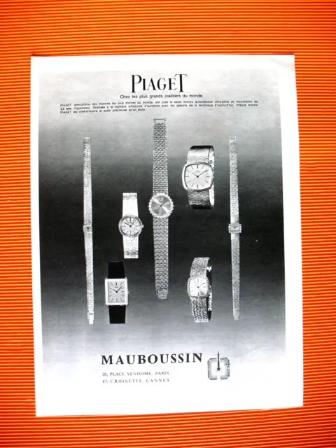 Publicite De Presse Piaget Montre Mauboussin Chez Les Plus Grands Ad 1966