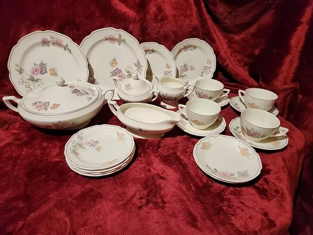 Vintage Mount Clemens Pottery Co. Dinner Set, Early Pattern 1932