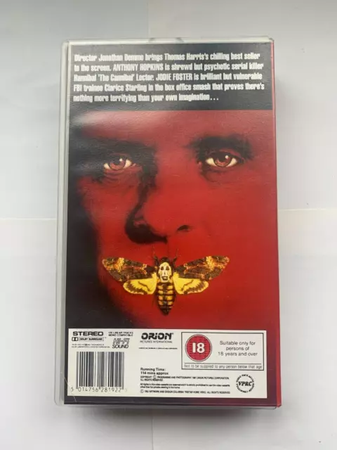 THE SILENCE OF The Lambs {1991, Vhs/Pal} Jodie Foster, Anthony Hopkins ...