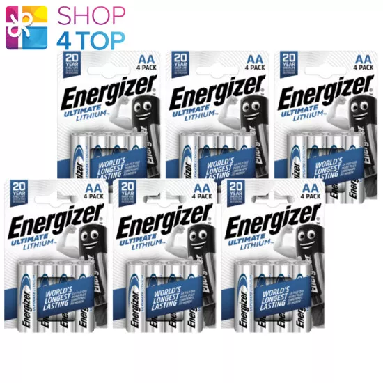 24 Energizer Aa Ultimate Lithium L91 Piles 4BL 1.5V Mignon FR6 2042 Neuf