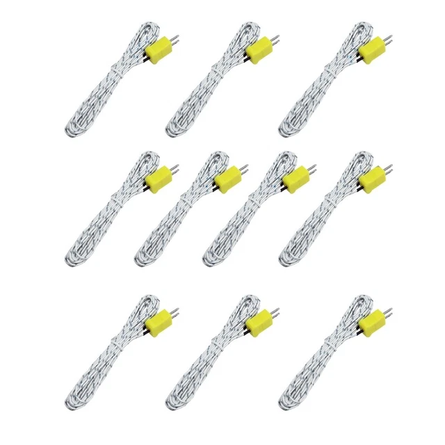 10 Pezzi 3Metri Tipo K -Connettore Termocoppia Sonda di Temperatura Sensore X6Z9