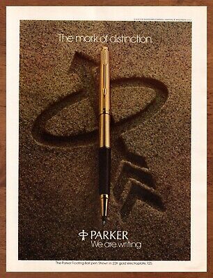 1978 Parker Floating Ball Pen Vintage Print Ad/Poster 70s Gold Man Cave Wall Art