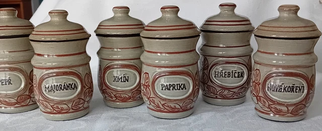 Set 3 Barattoli In Ceramica Per Spezie Con Coperchio E Cucchiaio – 170ml Per Sale, Zucchero, Caffè, Tè