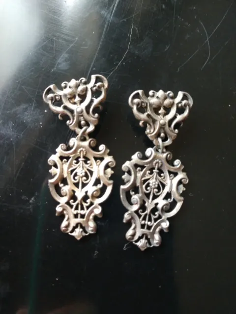 Antique French Victorian Etruscan Revival Earrings