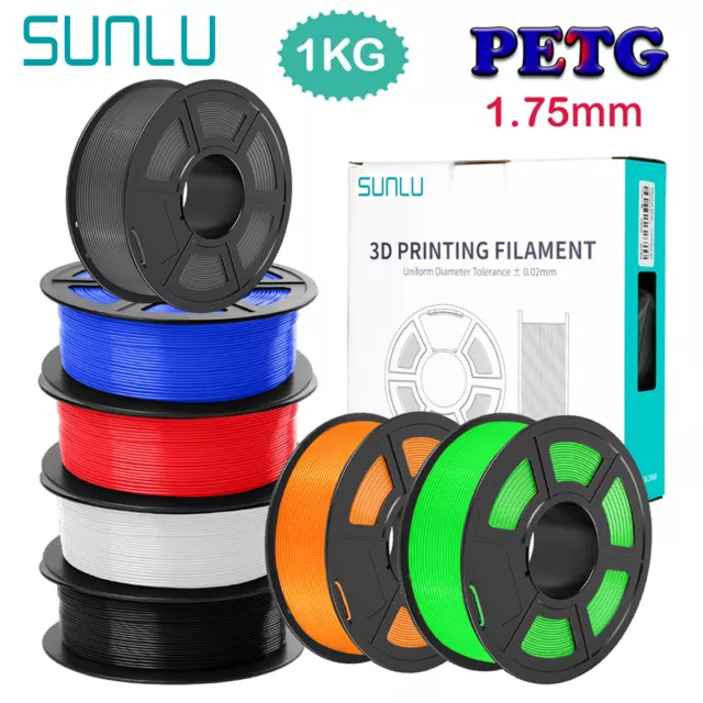 Sunlu Black PETG 3D Printer Filament 1.75mm PETG 1KG 100% Bubble Free  +/-0.02mm