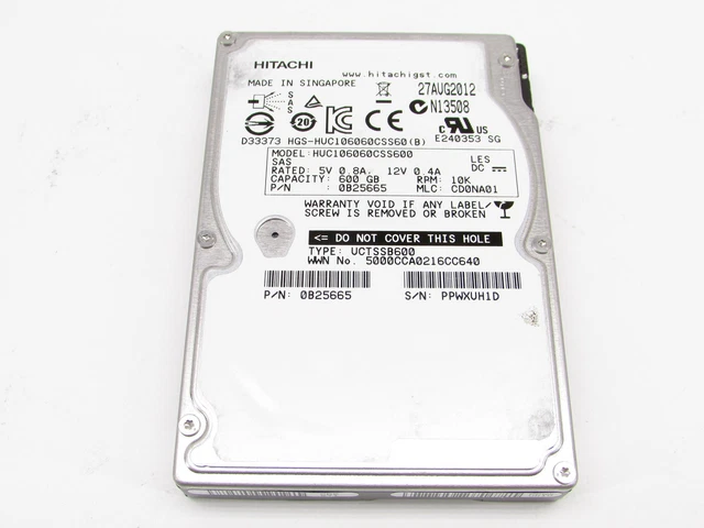 Hitachi HUC109060CSS600 600GB 10K 2.5" SAS 6Gbs 64MB HDD Hard Drive