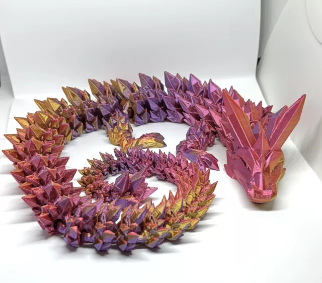 Crystal Dragon, Articulated 3D printed Crystal Dragon